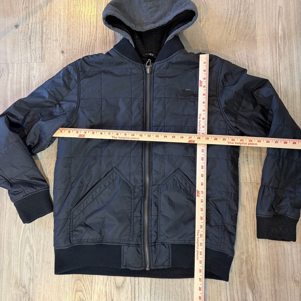 BILLABONG Windbreaker‎ Jacket Coat Sherpa Lined Hoodie Mens Large Pockets warm - Picture 3 of 10